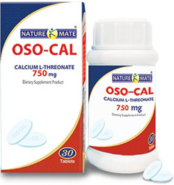 รูปภาพของ Nature Mate OSO-CAL Calcium-L-threonate 750mg.  เนเจอร์เมท ออสโซ-แคลเซียม แอล-ทรีโอเนต 30เม็ด